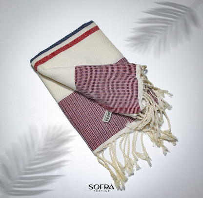 Sofra textile Chevron towel Pink & Blue